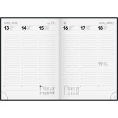 Buchkalender 796 A5 1 Woche/2 Seiten Balacron schwarz 2027