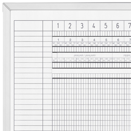 Aktivitäten- und Urlaubsplaner | 5-Tage-Woche | Inhalt für 45 Mitarbeiter | 1500 x 600 mm