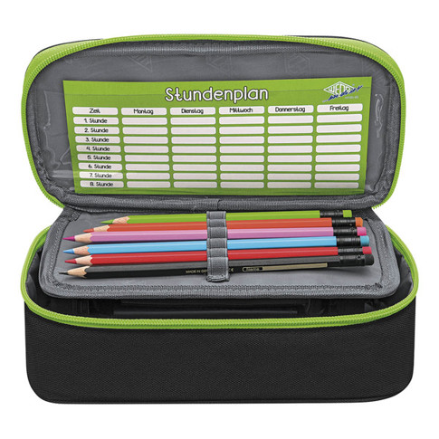 Mäppchen Schlamperbox schwarz/hellgrün