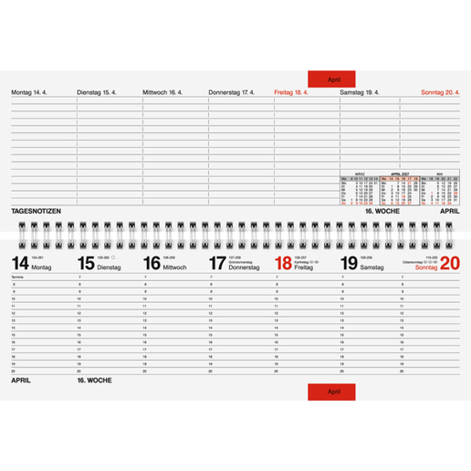 rido/ide Querkalender 2027 30,5x10,5cm 1W/2S