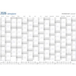 Jahresplaner Staedtler Lumocolor year planner 641YP-1DE | 84x60cm | 14 Monate/1 Seite | Kunststoff | abwischbar