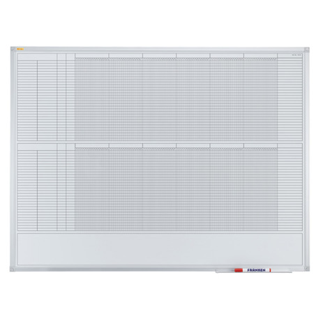 Jahreskalender X-tra!Line | Planungstafel | 30 Positionen | 1200 x 900 mm | hellgrau