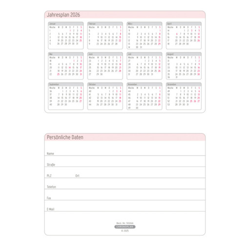 Brieftaschenplaner | A5 | 2026 | weiß | 148 x 210 mm | Inhalt: 18 Blätter / 1 Stück