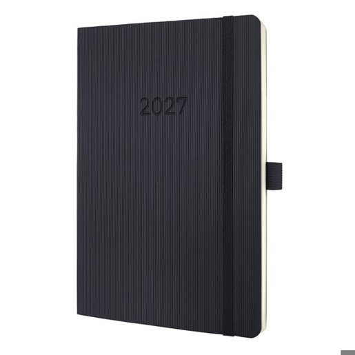 SIGEL C2722 Wochenkalender Conceptum 2027 | 1 Jahr | ca. A5 | schwarz | 2 Seiten = 1 Woche | Softcover | 80 g/m² | 192 S. | FSC-zertifiziert