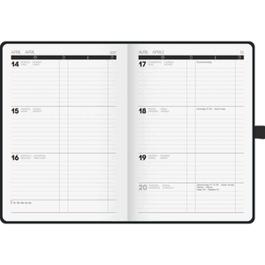 Buchkalender 725 1 Woche/2 Seiten 14,8x21cm A5 Baladek-Einband schwarz 2027