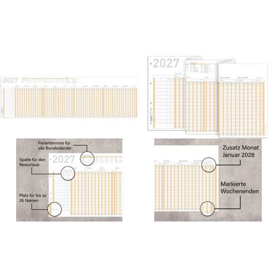 RNK Verlag Urlaubsplaner 2027 | (B)1.000 x (H)297 mm | gefalzt (6530558)