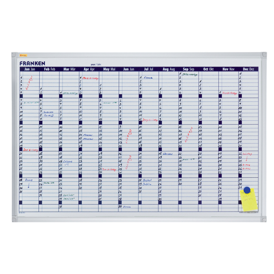 Jahreskalender X-tra!Line | Planungstafel | 12 Monate | 900 x 600 mm | hellgrau