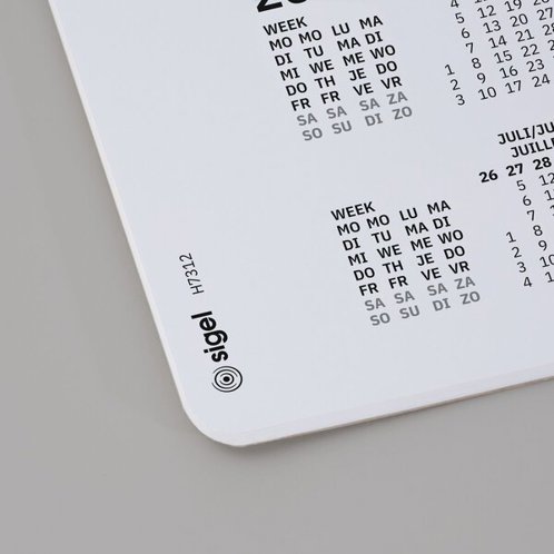 SIGEL H7312 Papier-Schreibtischunterlage DIN A2 | Wandkalender 2027 | 2029 und Wochenplan | 30 Blatt | Schreibunterlage aus nachhaltigem Papier