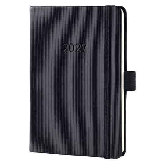 SIGEL C2715 Wochennotiz-Kalender Conceptum 2027 | 1 Jahr | ca. A6 | schwarz | 2 Seiten = links Woche / rechts Notizseite | Hardcover | 80 g/m² | 176 S. | FSC-zertifiziert