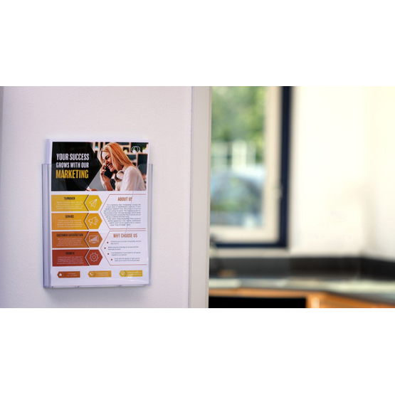 Europel 350077 Zeichenhalter und Informationsstand Schilderhalter A4 Polystyrene Transparent