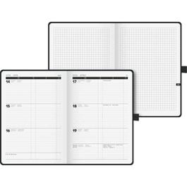 Buchkalender 725 1 Woche/2 Seiten 14,8x21cm A5 Baladek-Einband schwarz 2027