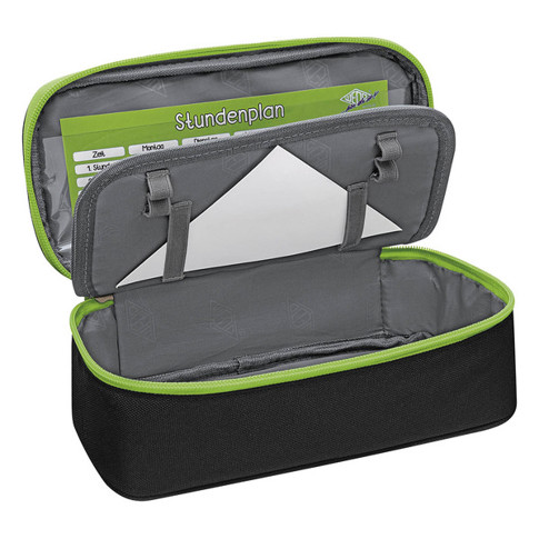 Mäppchen Schlamperbox schwarz/hellgrün