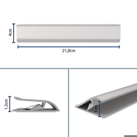 Klemmleiste Aluminium | selbstklebend | Länge 21,8 cm