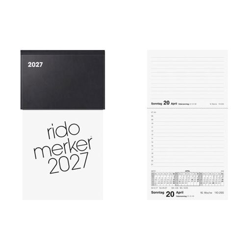 rido idé Tischkalender "Merker Miradur" | 2027 | schwarz (6250363)