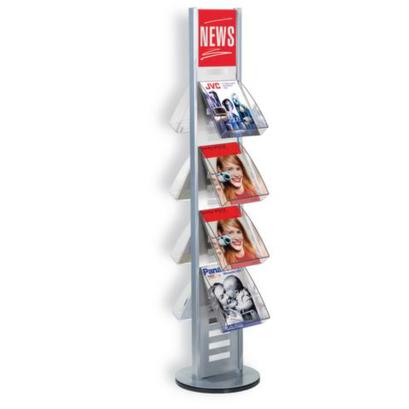 Prospektdrehsäule,HxBxT 1710x300x400mm,Gestell alusilber