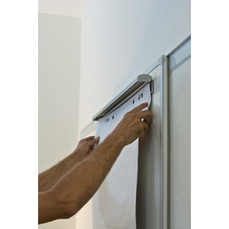 Flipchart Blockhalter PRO | magnetisch | Aluminium | 700 x 55 mm | silber