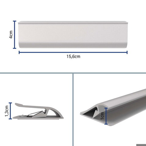 Klemmleiste Aluminium | selbstklebend | Länge 15,6 cm