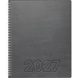 Buchkalender Manager Wt7 weektimer 21x26cm 1 Woche/2 Seiten Lino Soft-Einband grau 2027