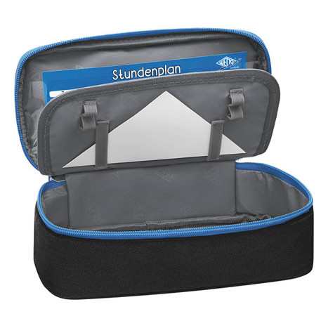 Mäppchen Schlamperbox schwarz/hellblau