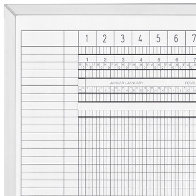 Aktivitäten- und Urlaubsplaner | 5-Tage-Woche | Inhalt für 60 Mitarbeiter | 1500 x 750 mm