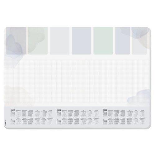 SIGEL H7312 Papier-Schreibtischunterlage DIN A2 | Wandkalender 2027 | 2029 und Wochenplan | 30 Blatt | Schreibunterlage aus nachhaltigem Papier