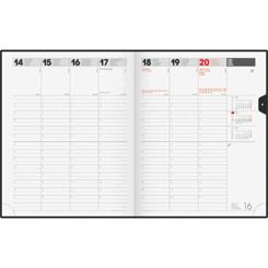 Buchkalender Manager Wt7 weektimer 21x26cm 1 Woche/2 Seiten Balacron schwarz 2027