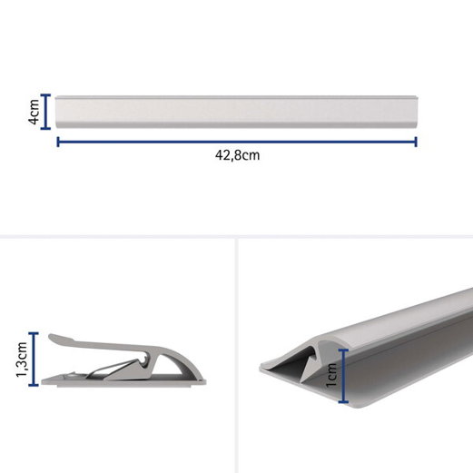 Klemmleiste Aluminium | selbstklebend | Länge 42,8 cm