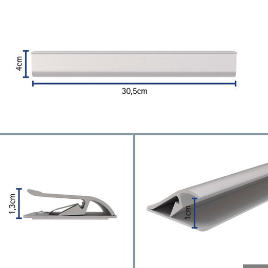 Klemmleiste Aluminium | selbstklebend | Länge 30,5 cm